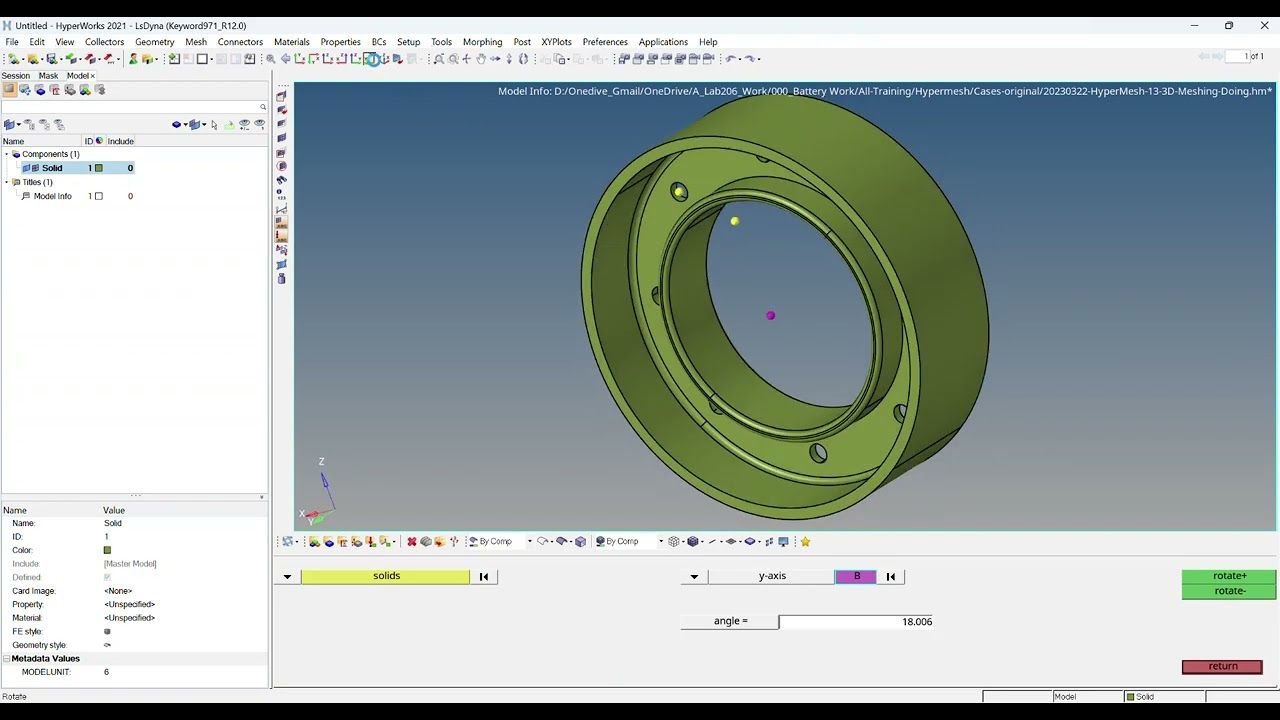 7-HyperMesh--3D Meshing--“Rotating Bearings”-- I March 25, 2023