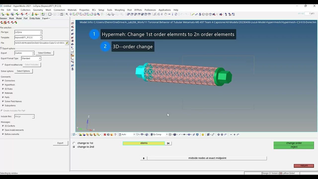 Hypermesh Tips: 1st-order elements to 2nd-order elements I April 14, 2023
