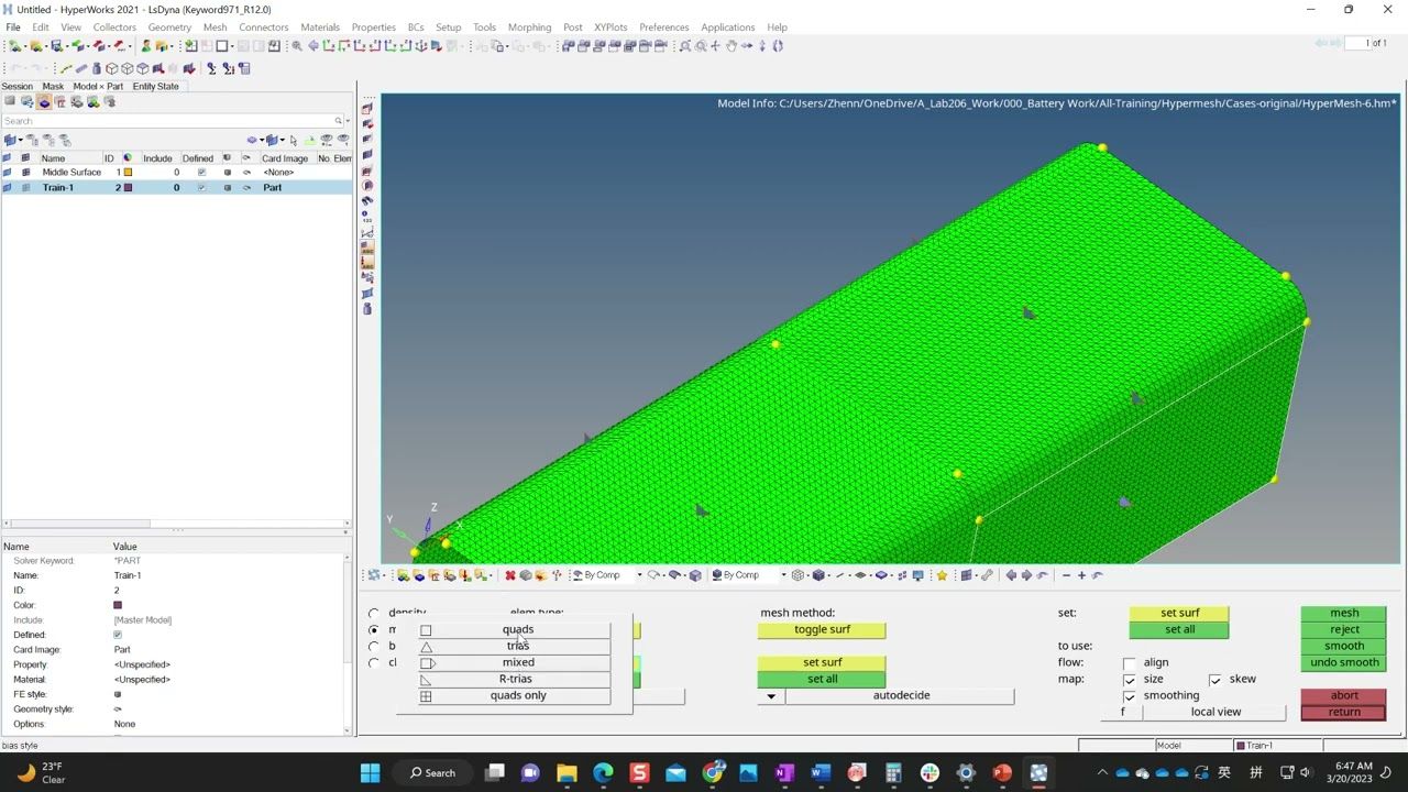 1-HyperMesh -- 2D Meshing I March 20, 2023