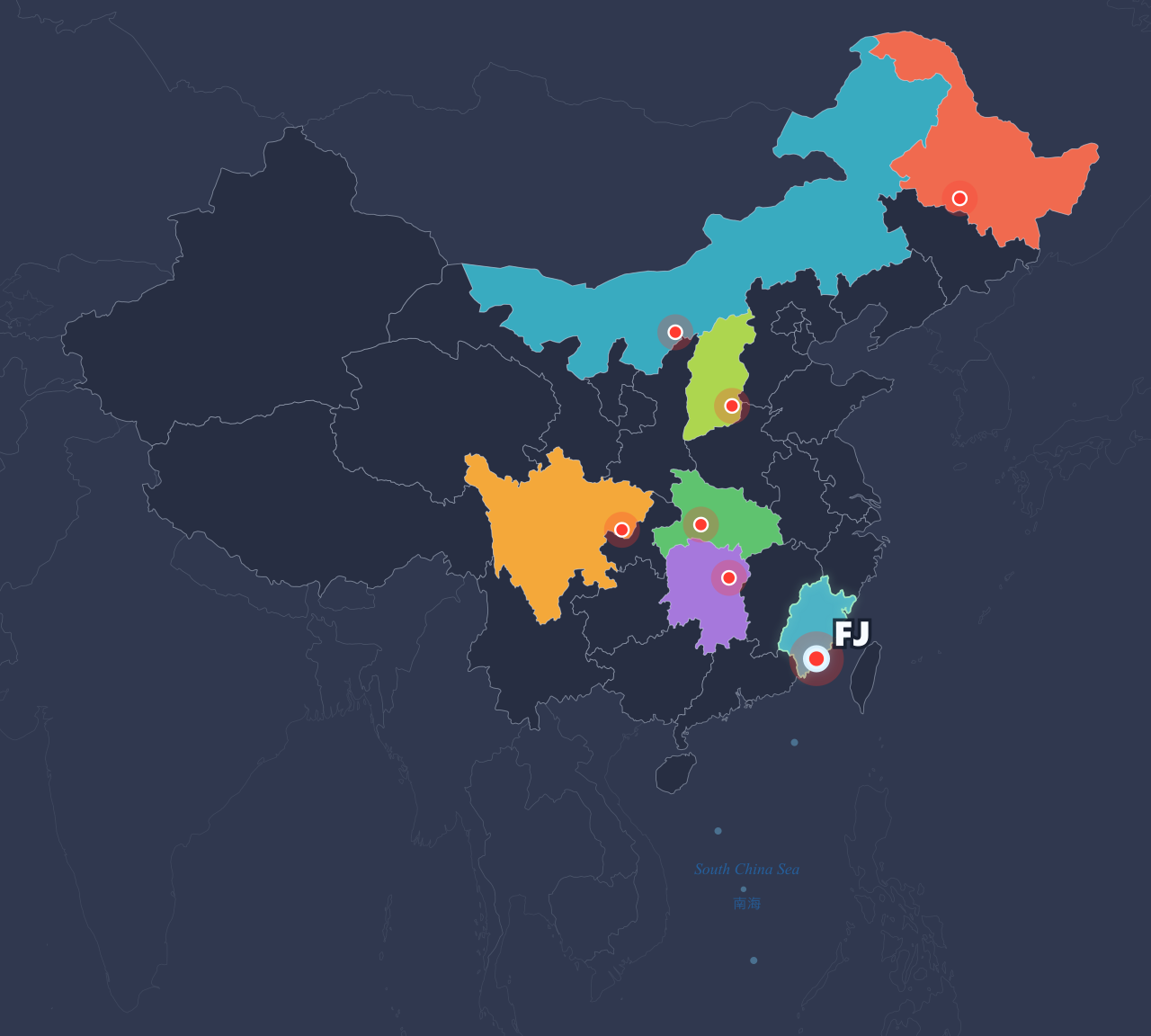 RunCN Map - Fujian · Dark @Arsenan