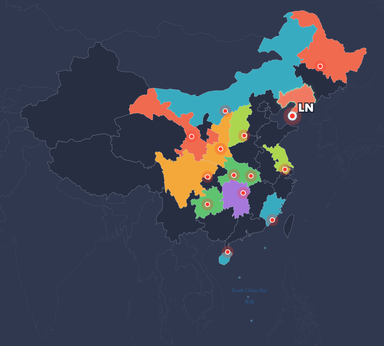 RunCN Map - Liaoning · Dark @Arsenan