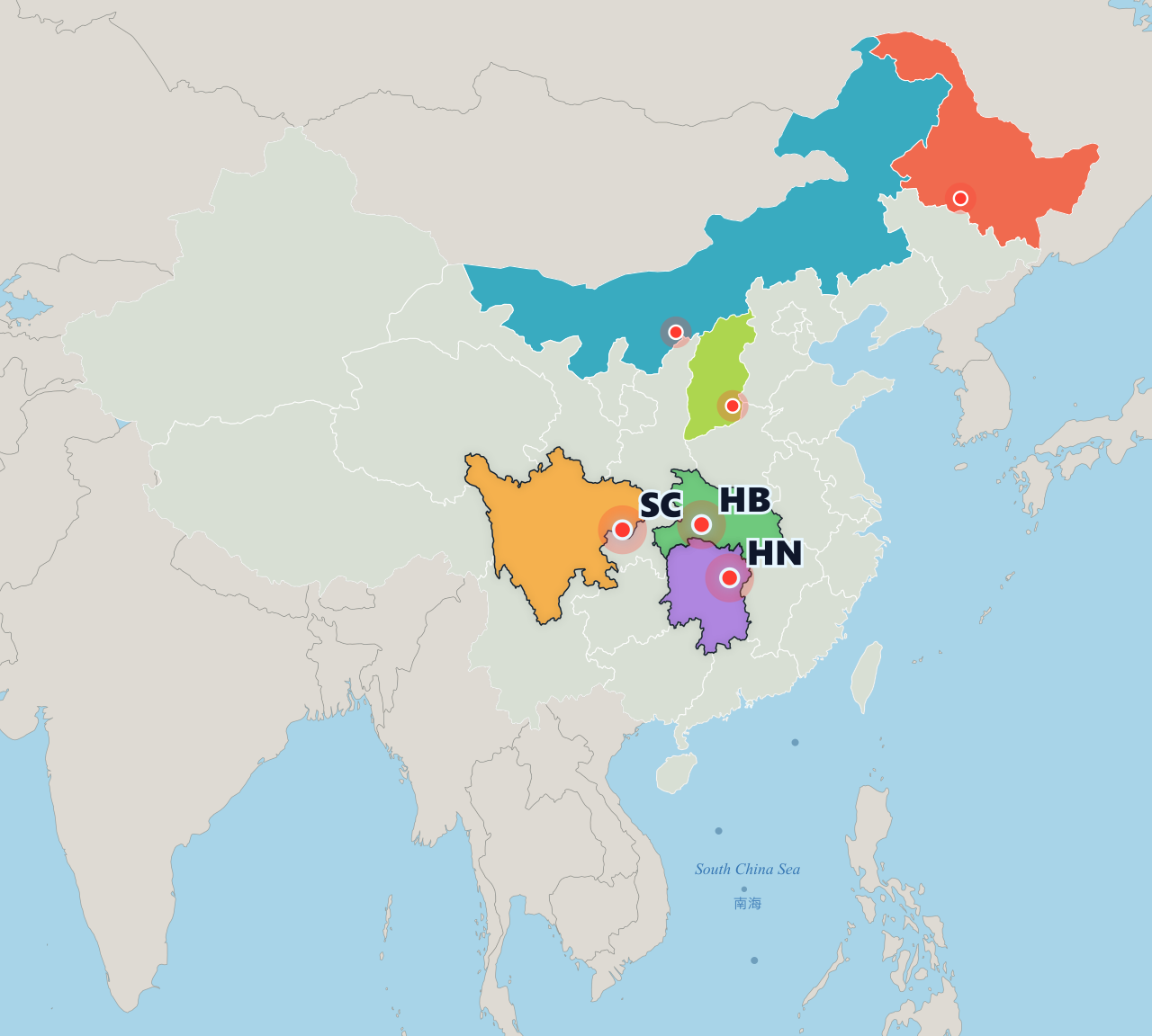 RunCN Map - Hubei / Sichuan / Hunan · Light @Arsenan