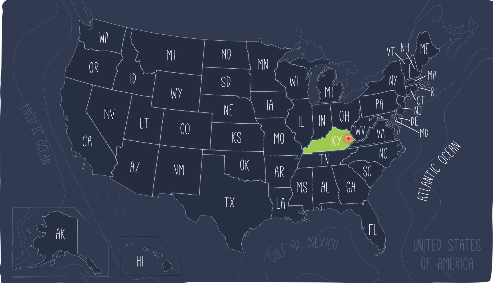 Run50 Map - Kentucky · South Williamson(东肯塔基)· Dark @Arsenan