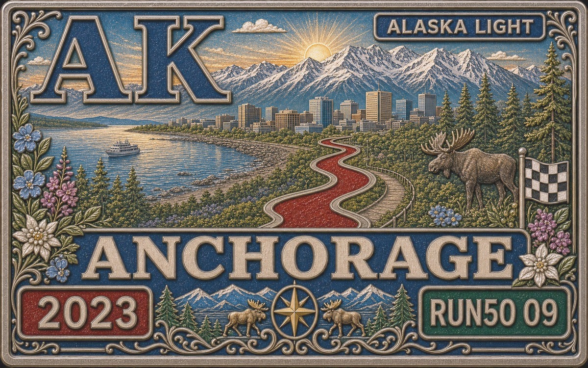 Medal-style Anchorage Mayor's Marathon cover