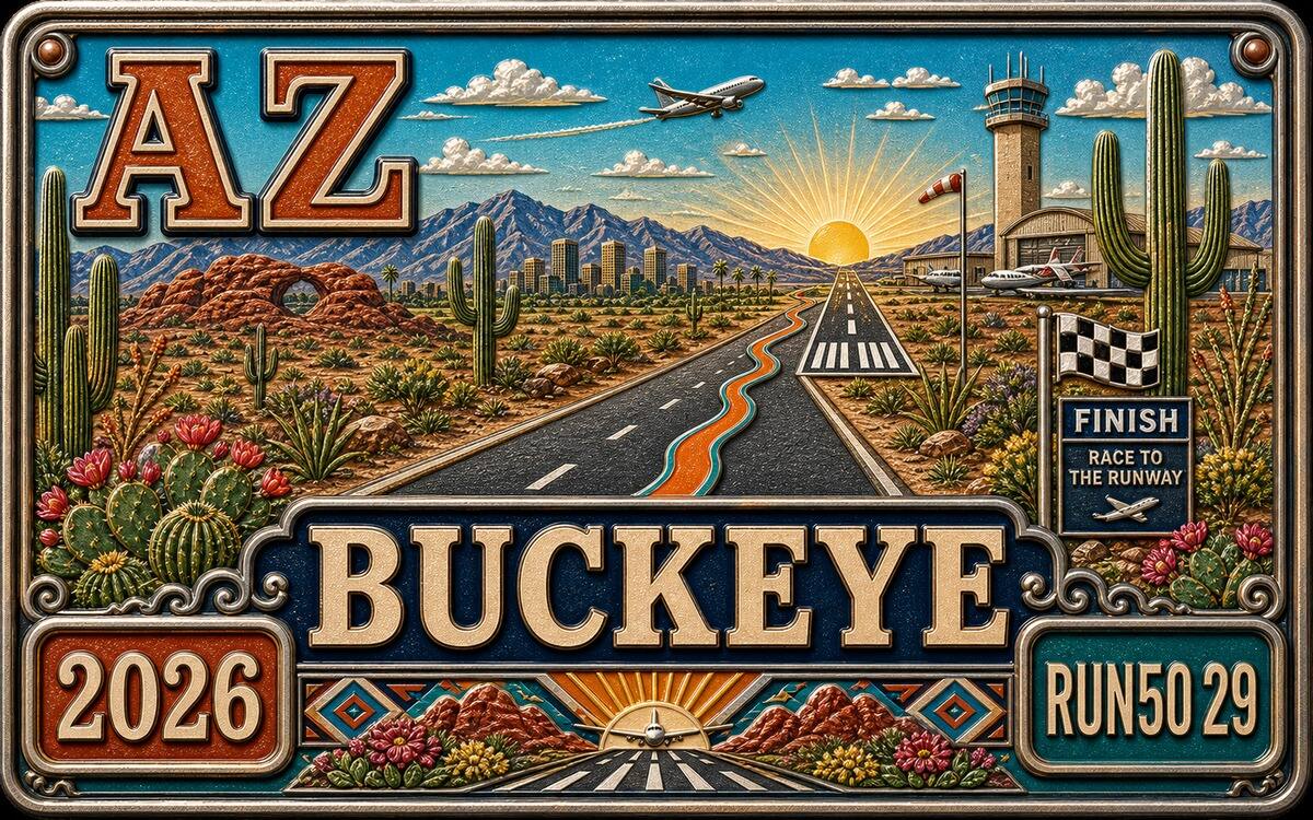 Run50 #第29州｜亚利桑那：Buckeye Marathon 奖牌封面