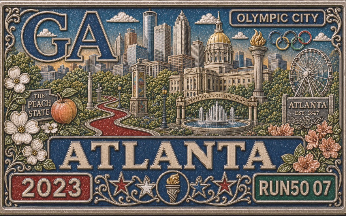 Medal-style Publix Atlanta Marathon cover