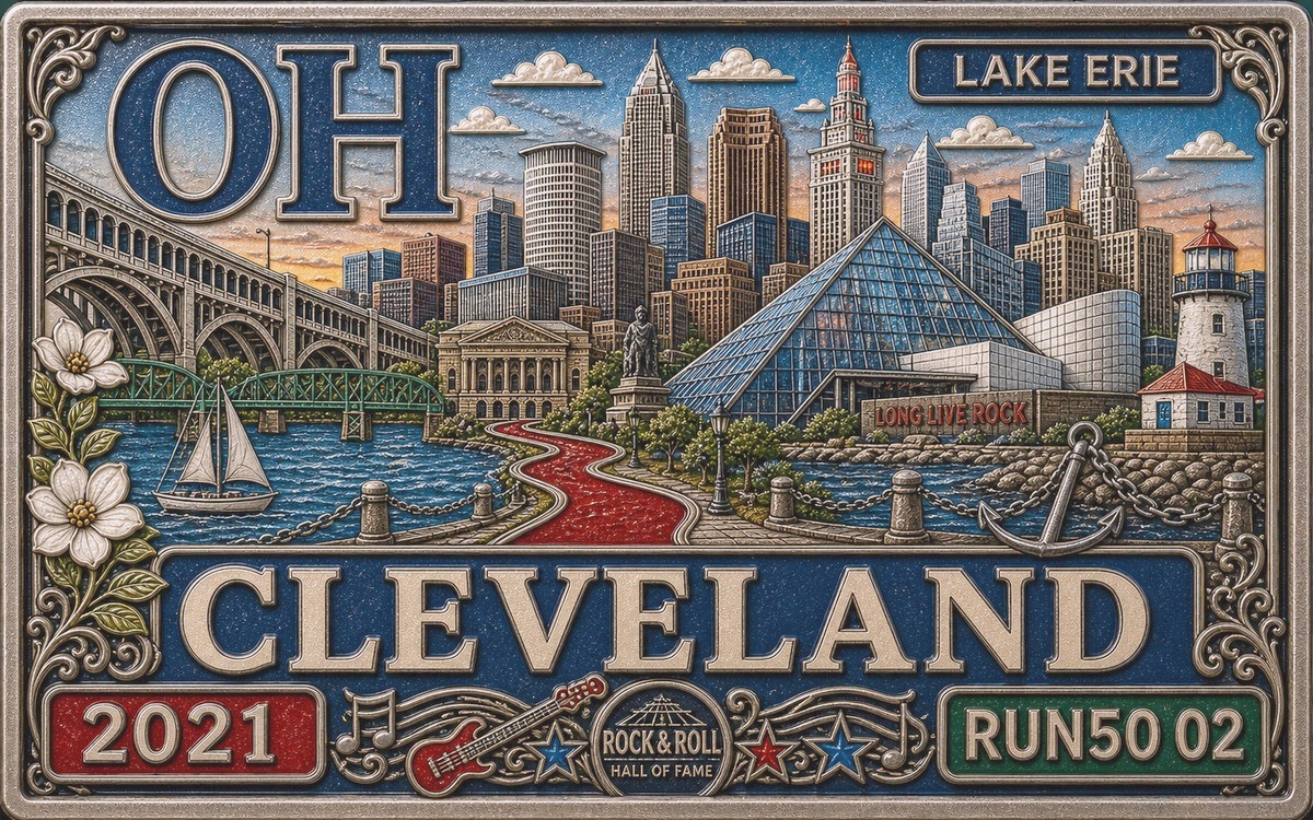 Medal-style Cleveland Marathon cover
