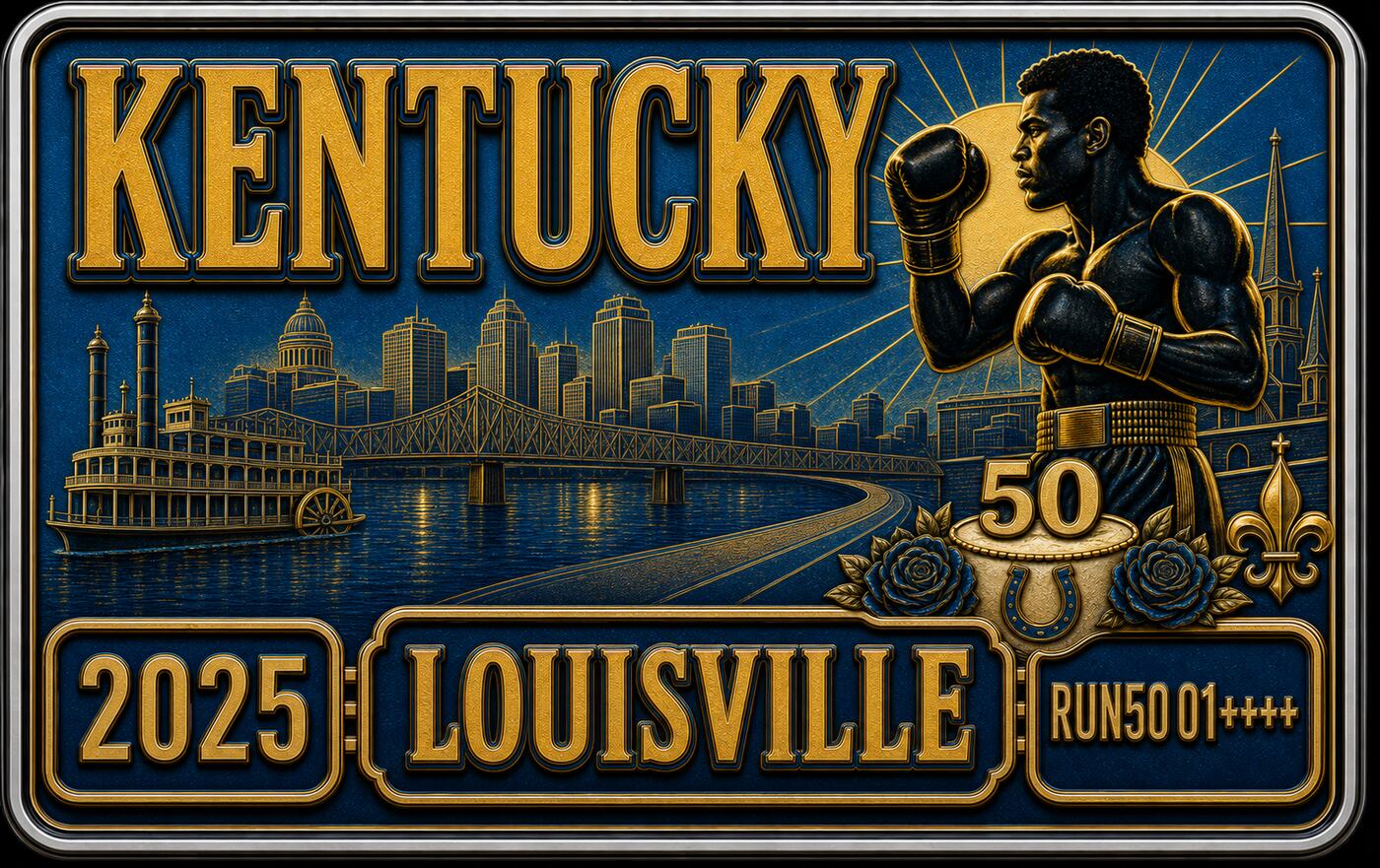 Kentucky Derby Marathon 2025 English medal cover