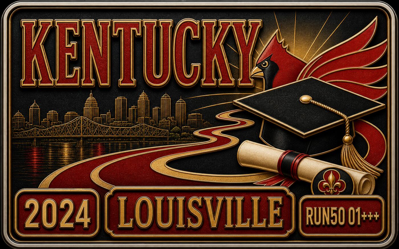 Louisville Marathon 2024 Kentucky English medal cover