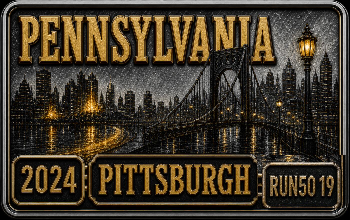 Pittsburgh Marathon Pennsylvania English medal cover