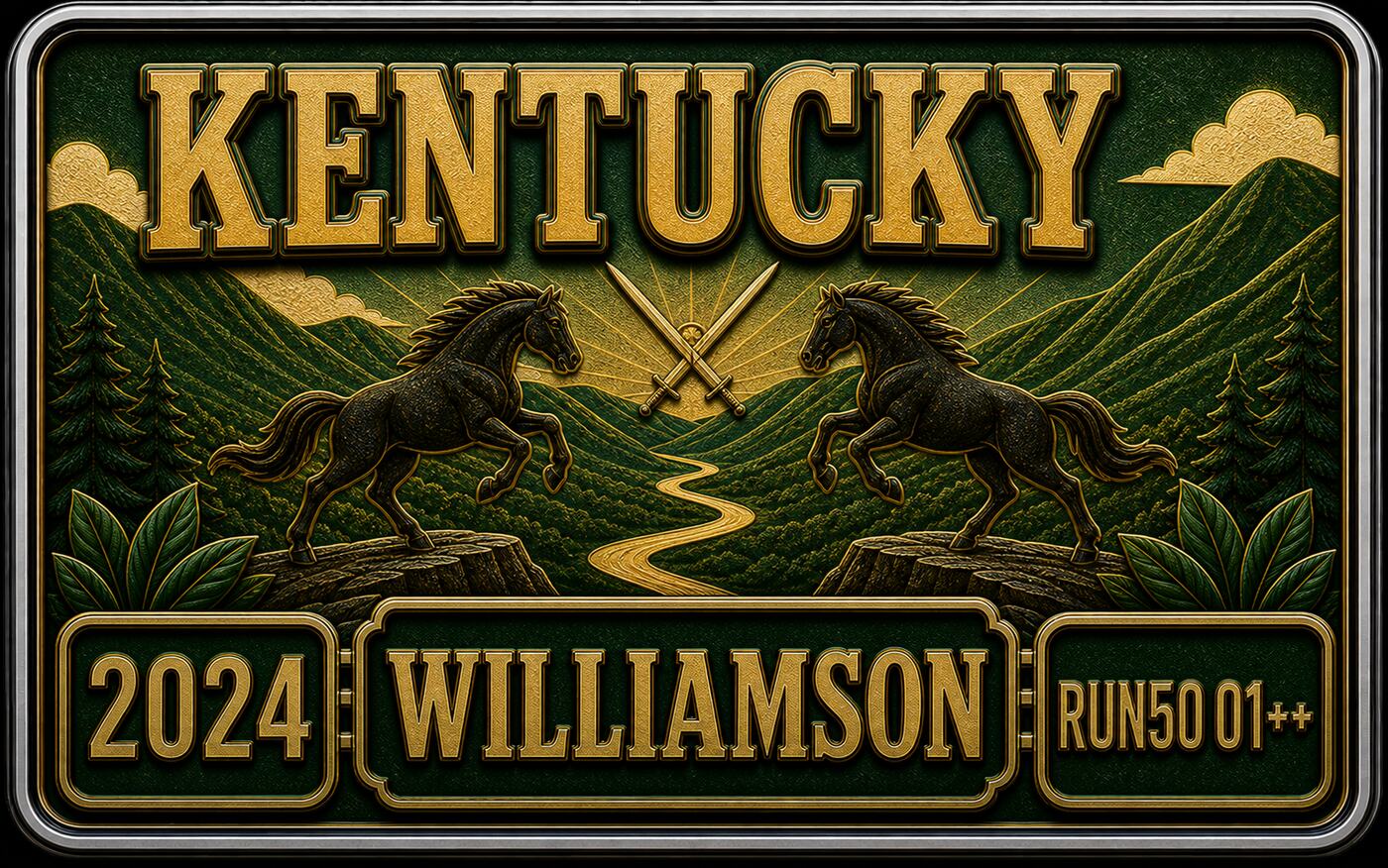 Hatfield-McCoy Marathon Williamson Kentucky English medal cover