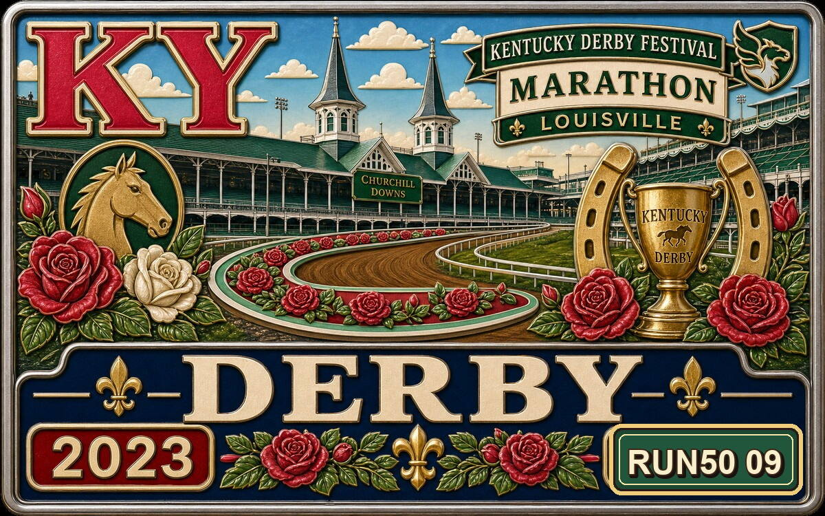 Kentucky Derby Marathon medal cover