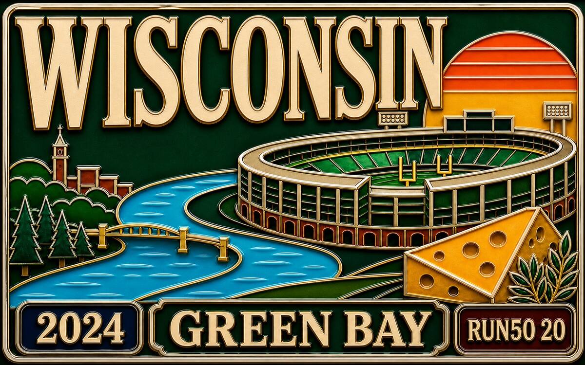 Green Bay Marathon medal cover