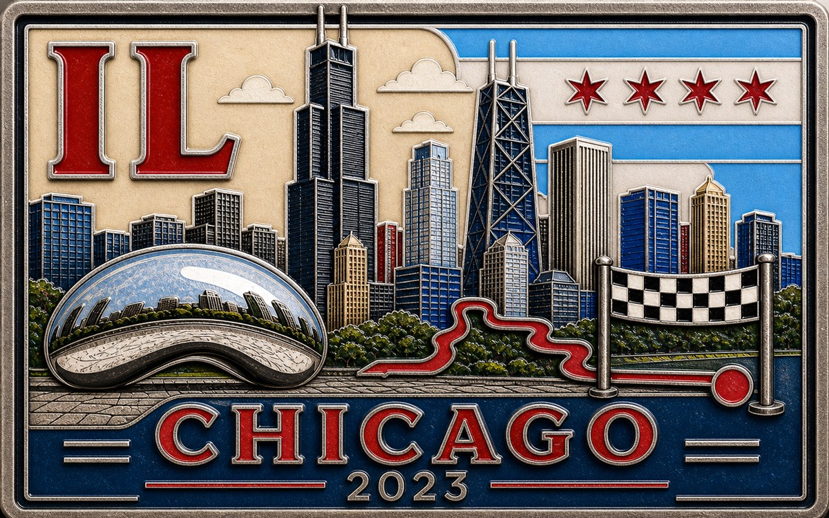 Medal-style Chicago Marathon cover