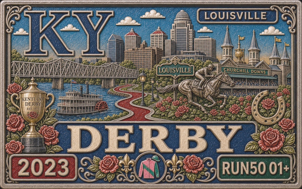 Medal-style Kentucky Derby Festival Marathon cover