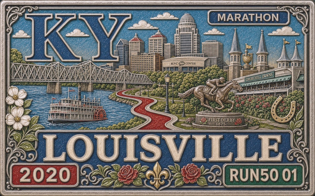 Medal-style Louisville Marathon cover