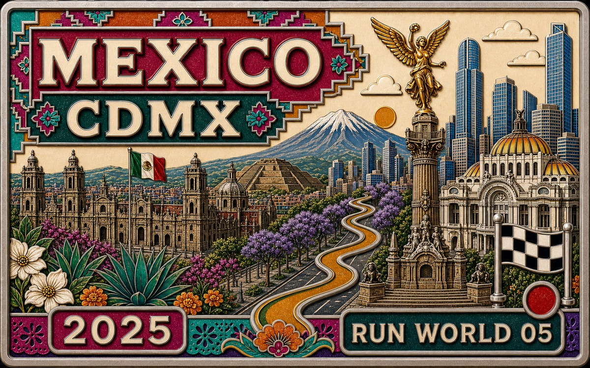 Medal-style Mexico City Marathon cover