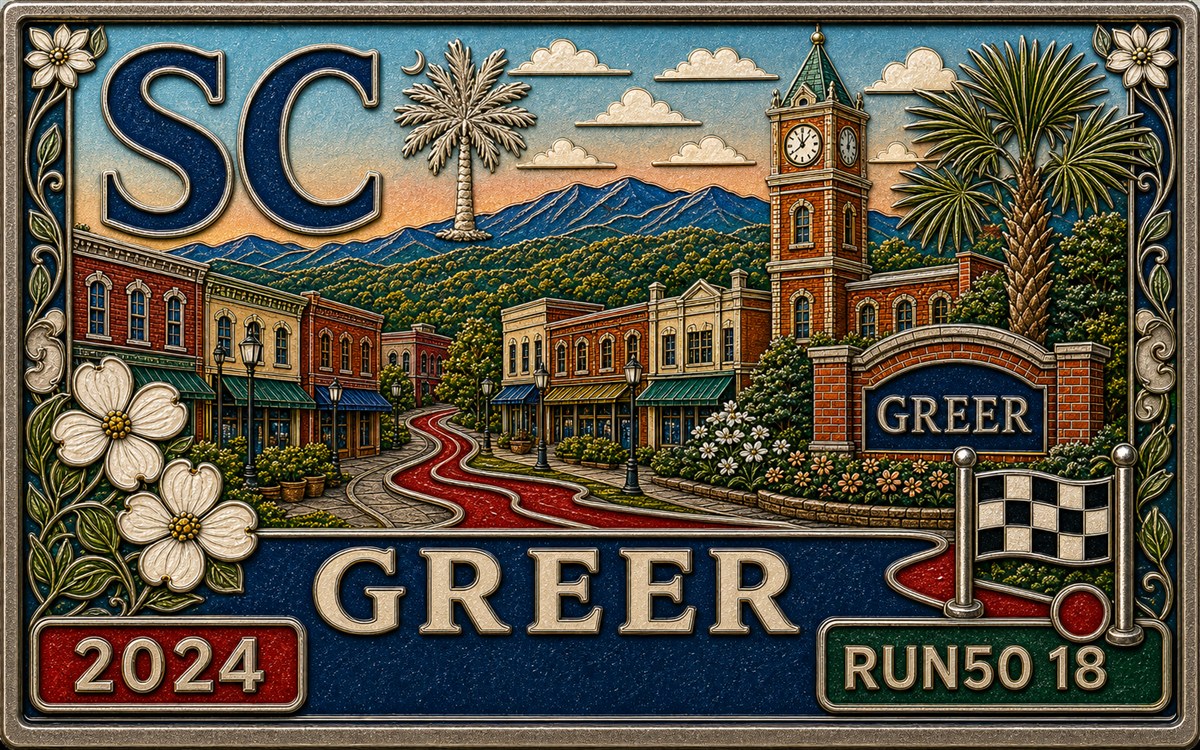 Medal-style South Carolina Marathon cover