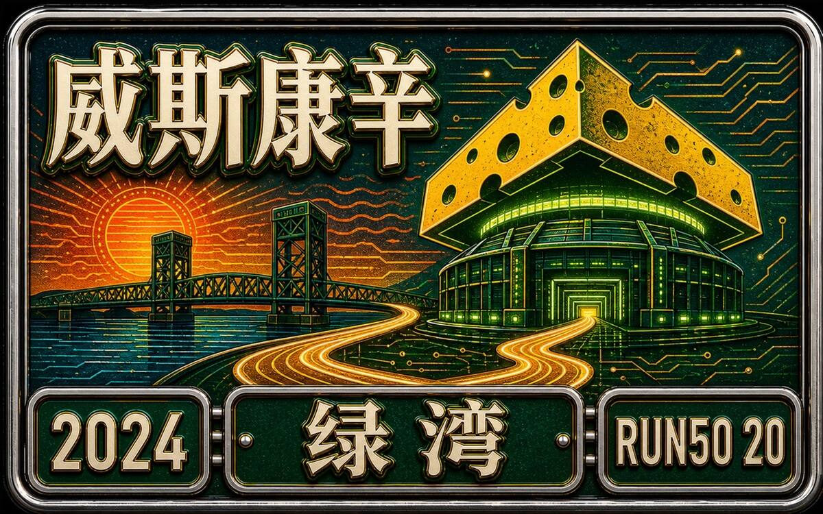 Run50 第20州威斯康辛绿湾马拉松赛博朋克封面