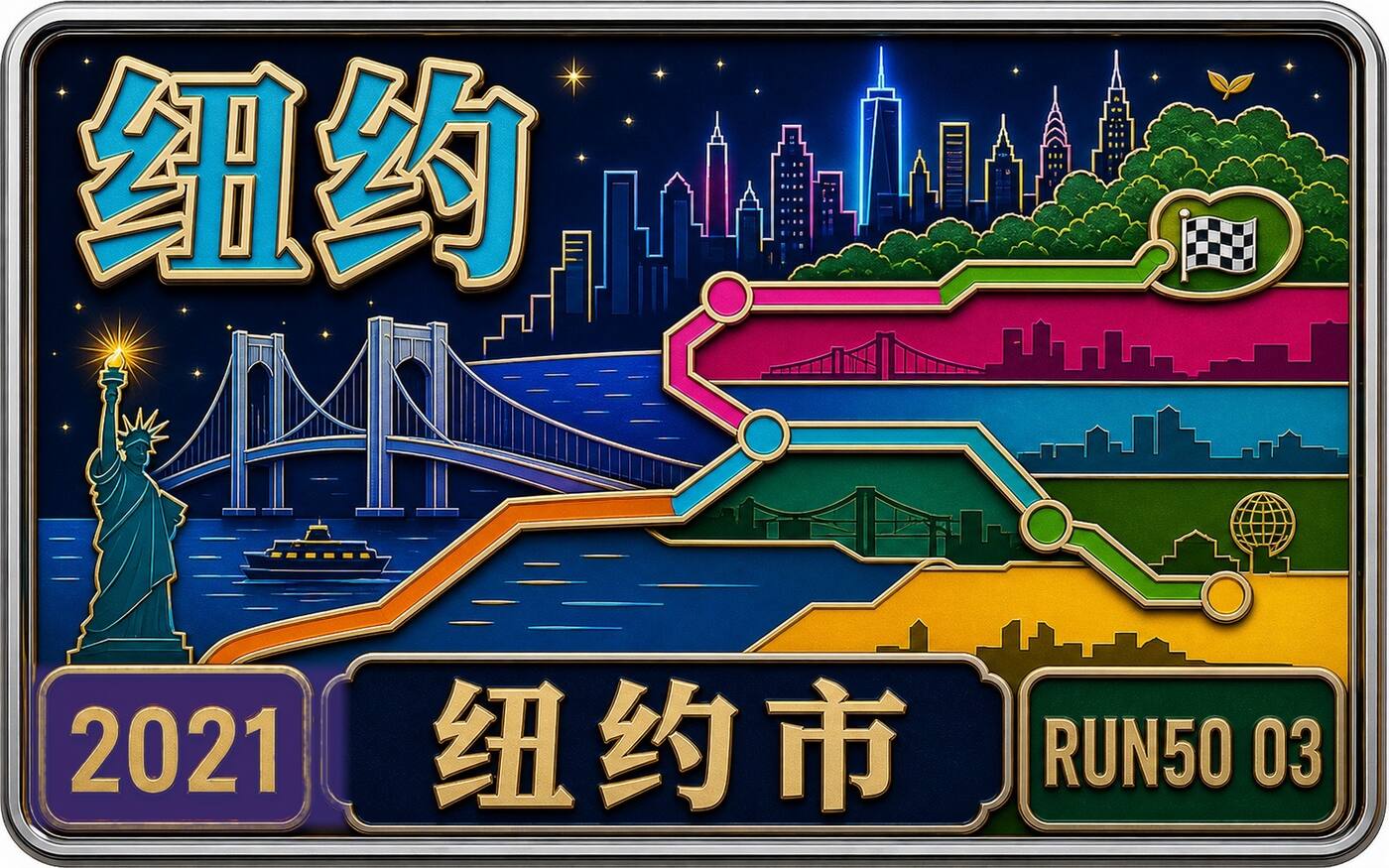 Run50 #第3州｜纽约：纽约马拉松｜50周年打卡封面