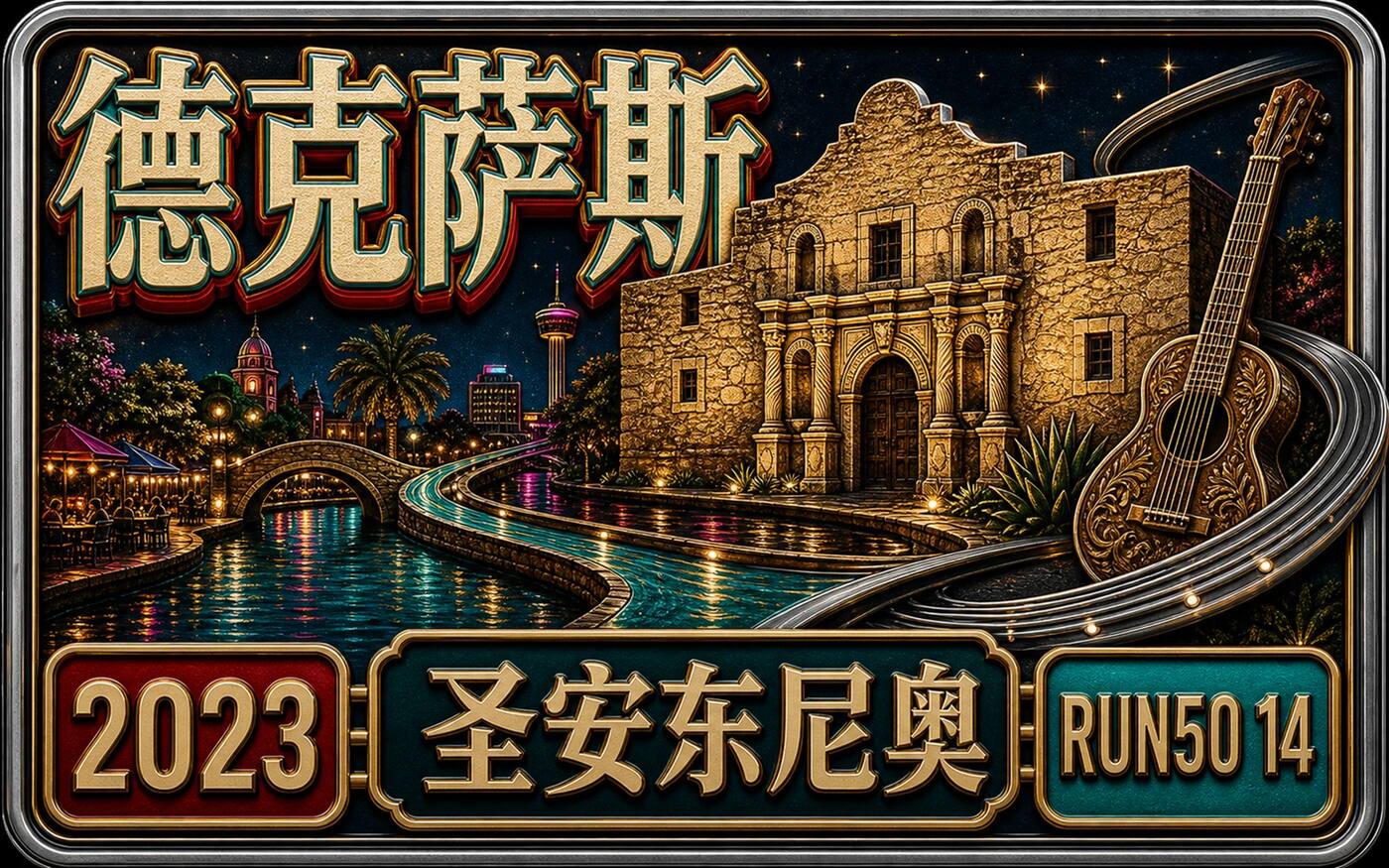 Run50 #第14州｜德克萨斯：圣安东尼奥摇滚马拉松｜没有马刺，也没有文班亚马封面