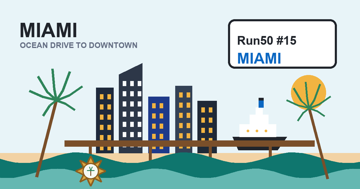 Icon-style Miami Marathon cover