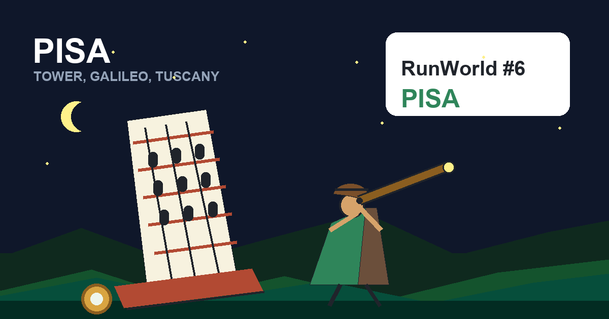 Icon-style Pisa Marathon cover
