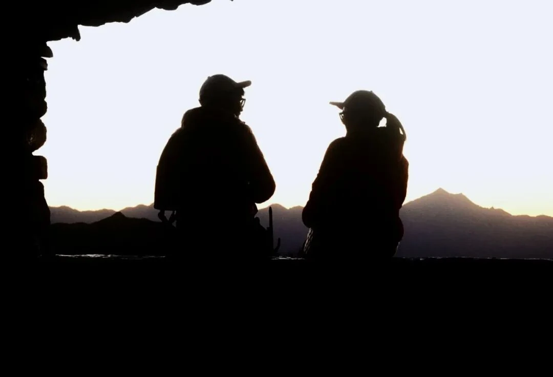 Twilight silhouettes over the desert city