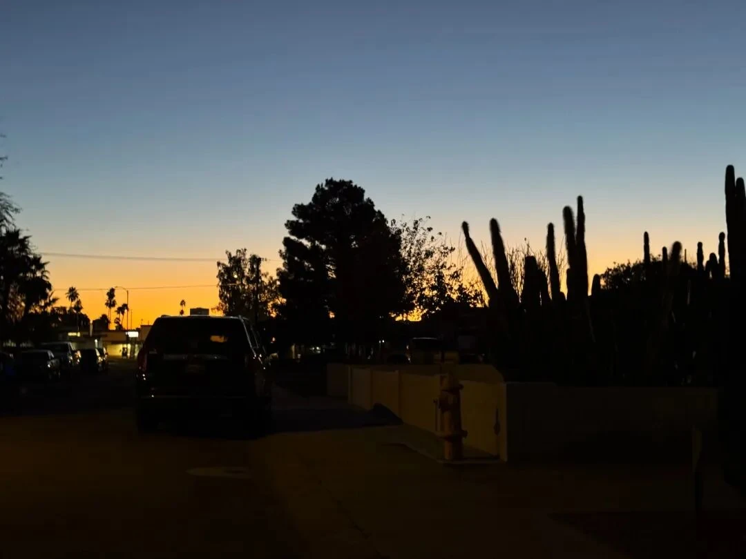 Driving toward Buckeye before sunrise