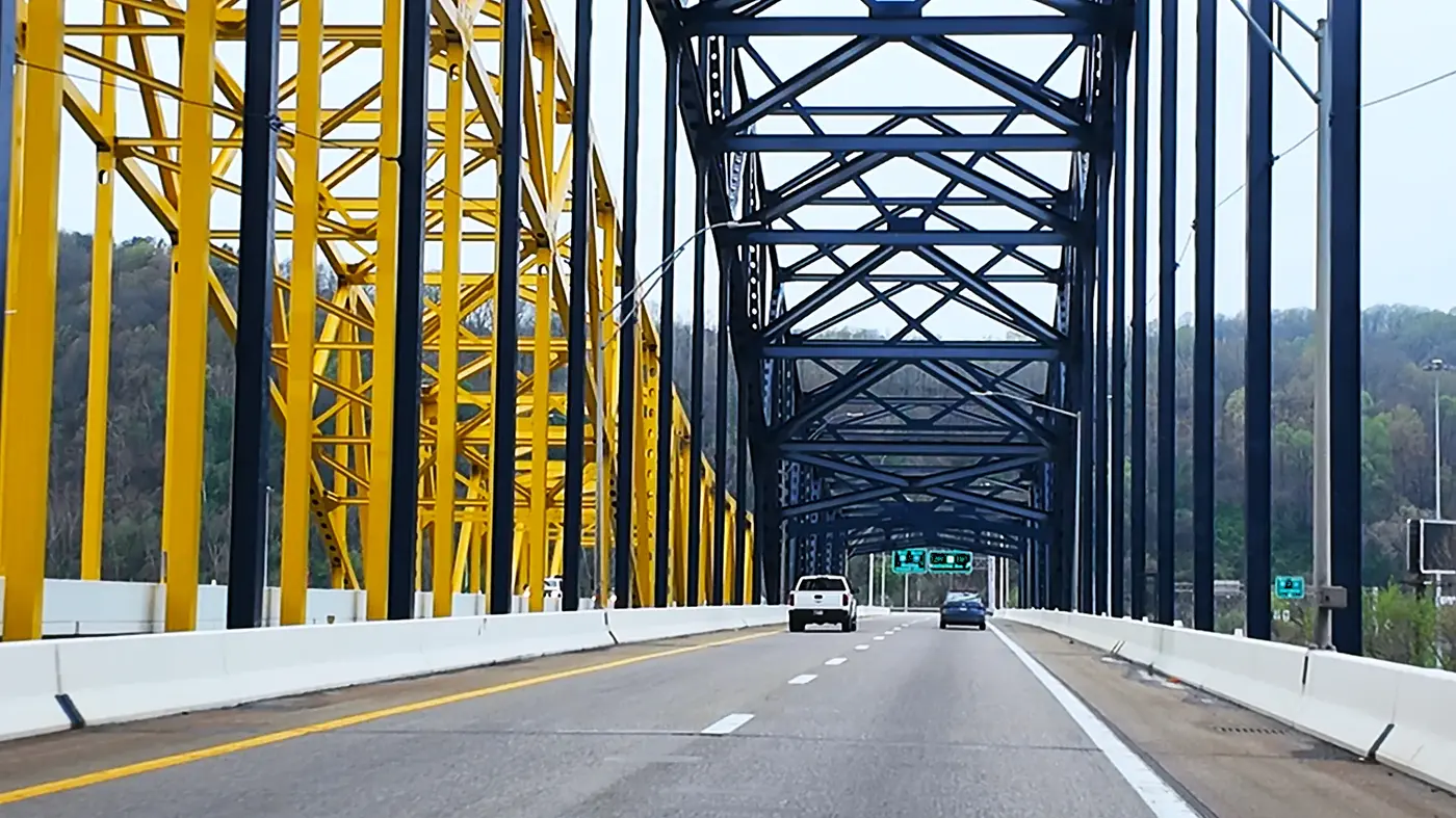 Steel bridge on the drive into Virginia
