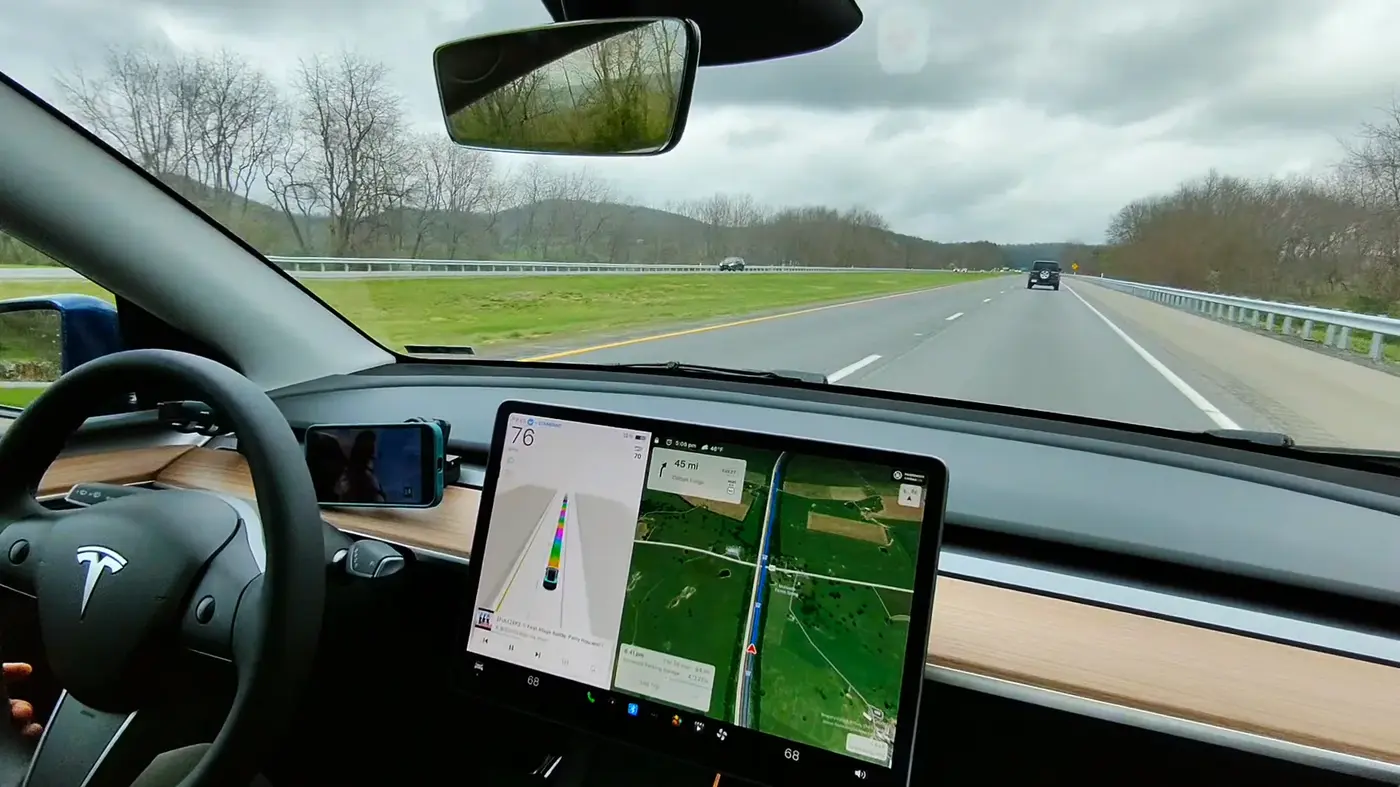 Tesla navigation on the Virginia road