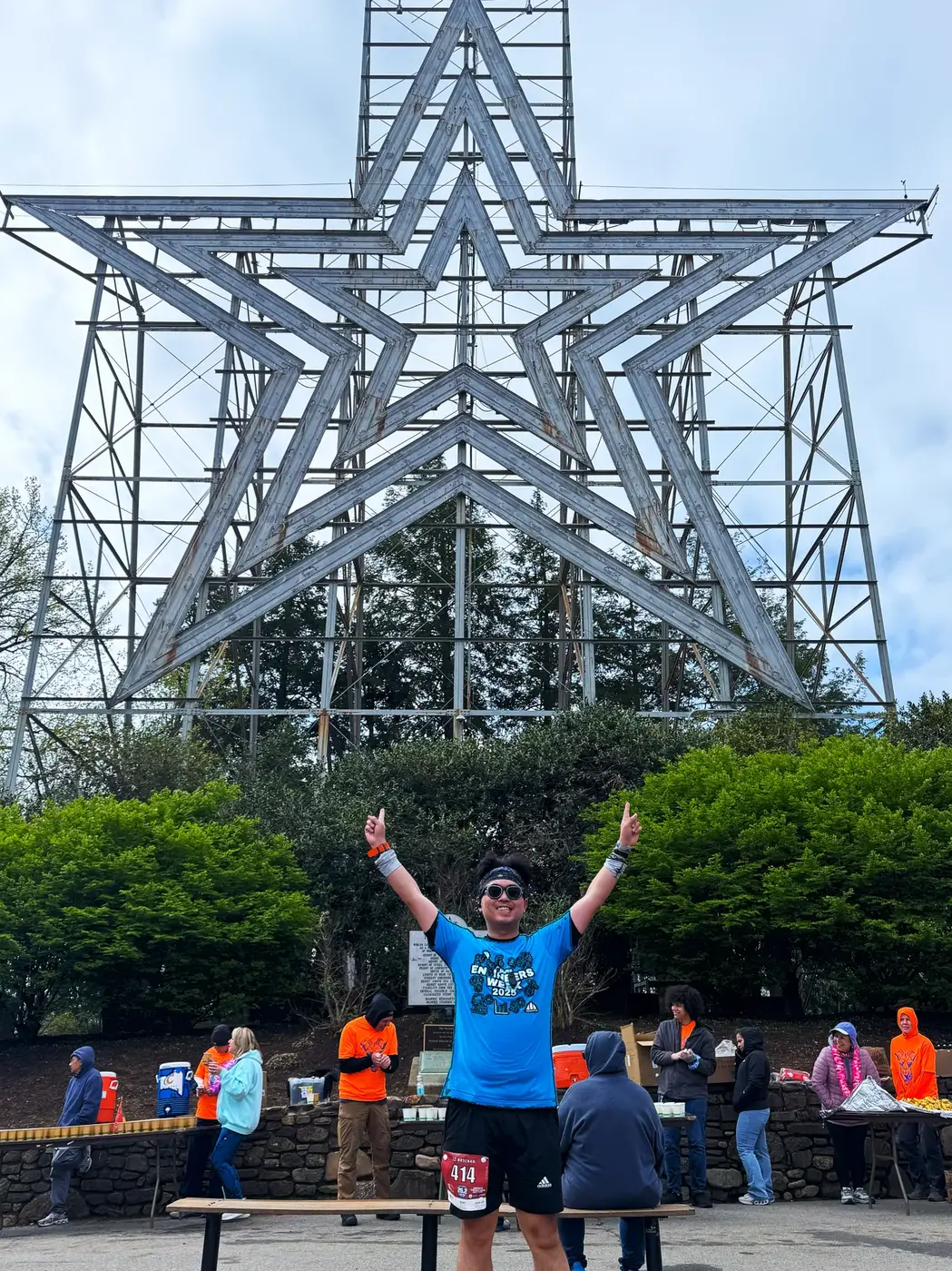 Pose beneath the Roanoke Star