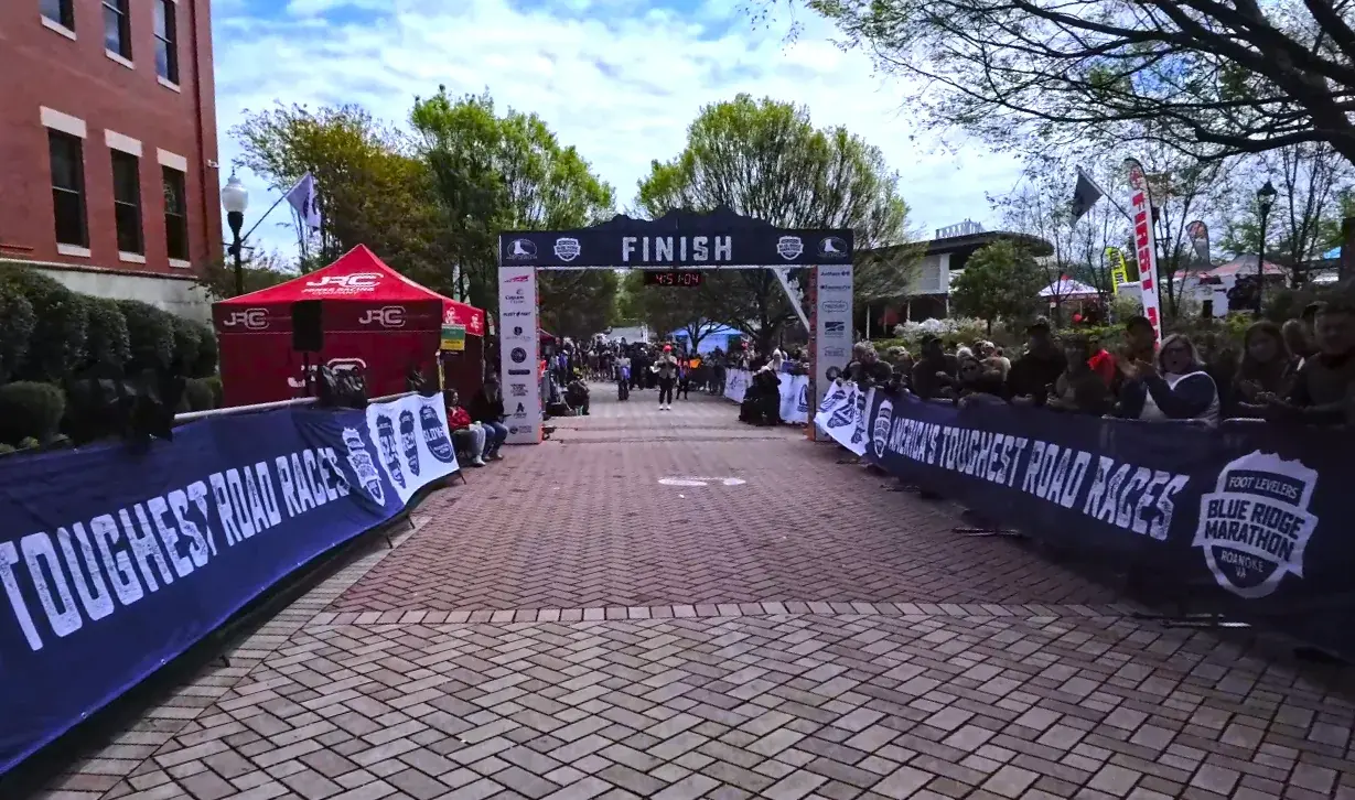 Empty finish chute before the crowd arrives
