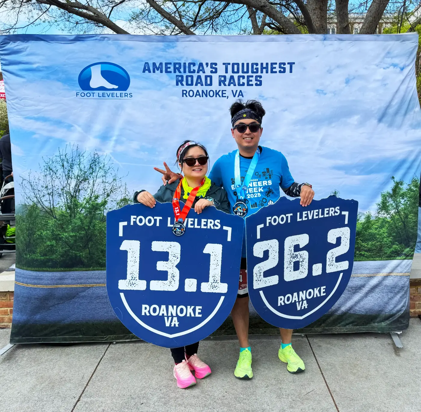 Post-race medal photo with Siqi