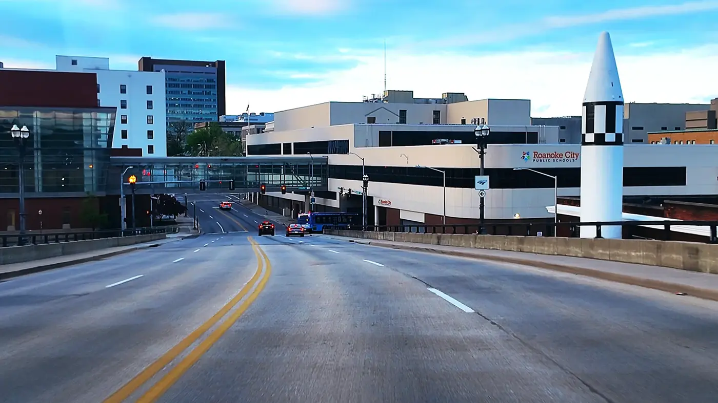Rocket-shaped building in downtown Roanoke