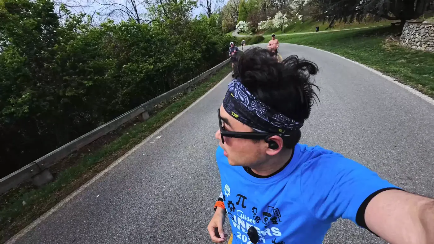 Close road selfie on the descent