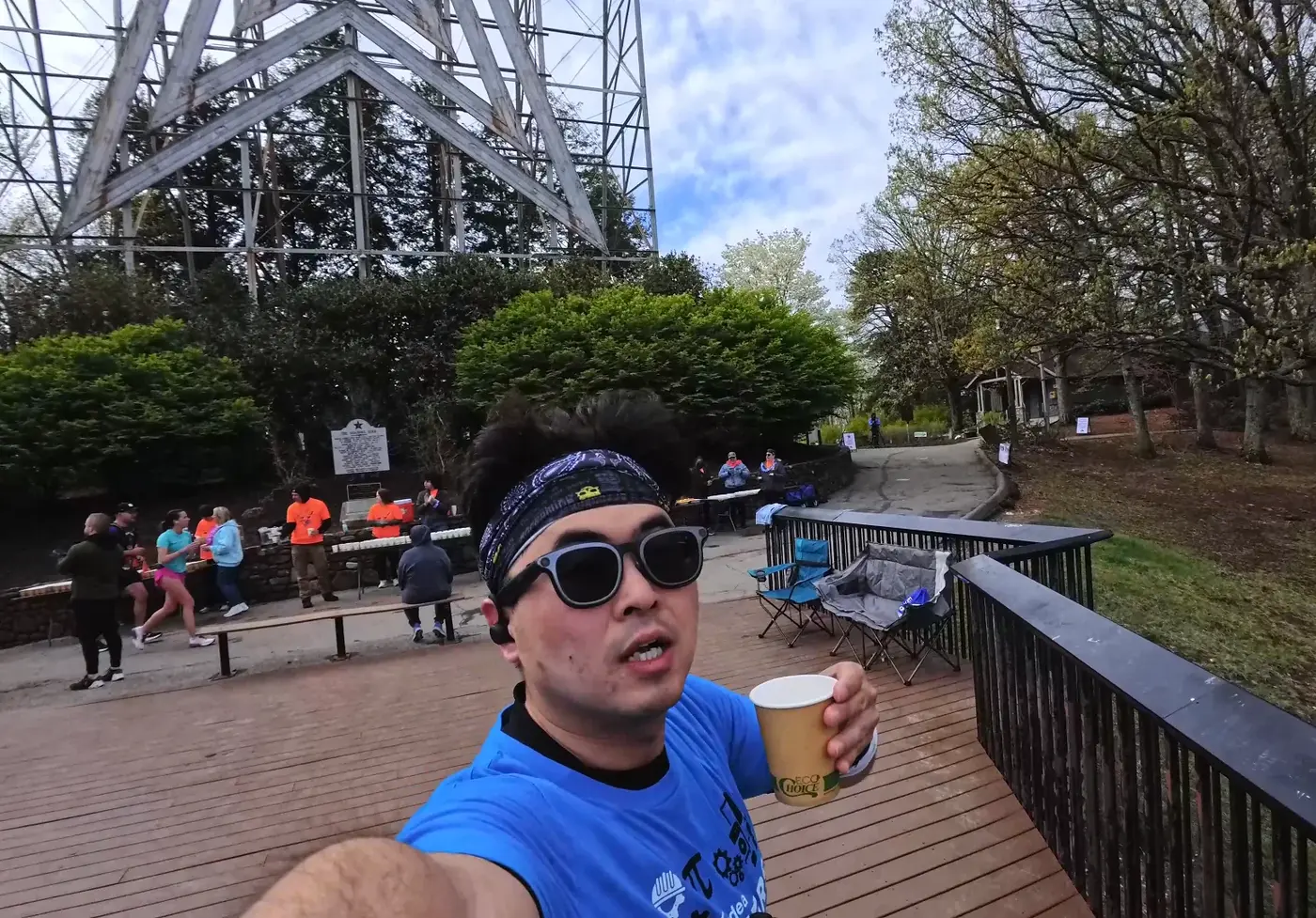 Selfie below the Roanoke Star