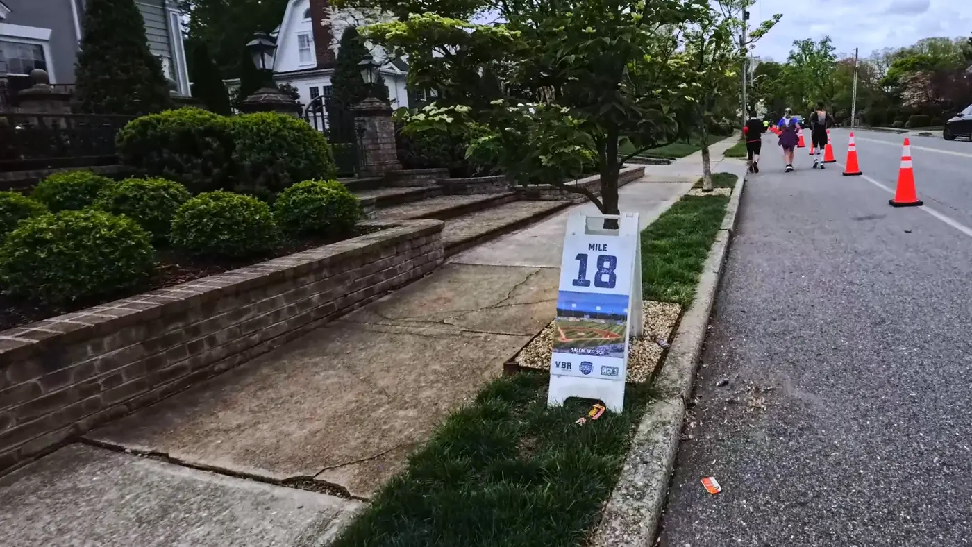 Mile 18 marker in the city streets