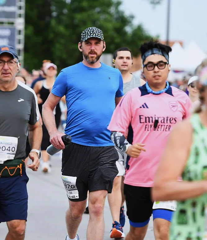 Official photo running with the pack