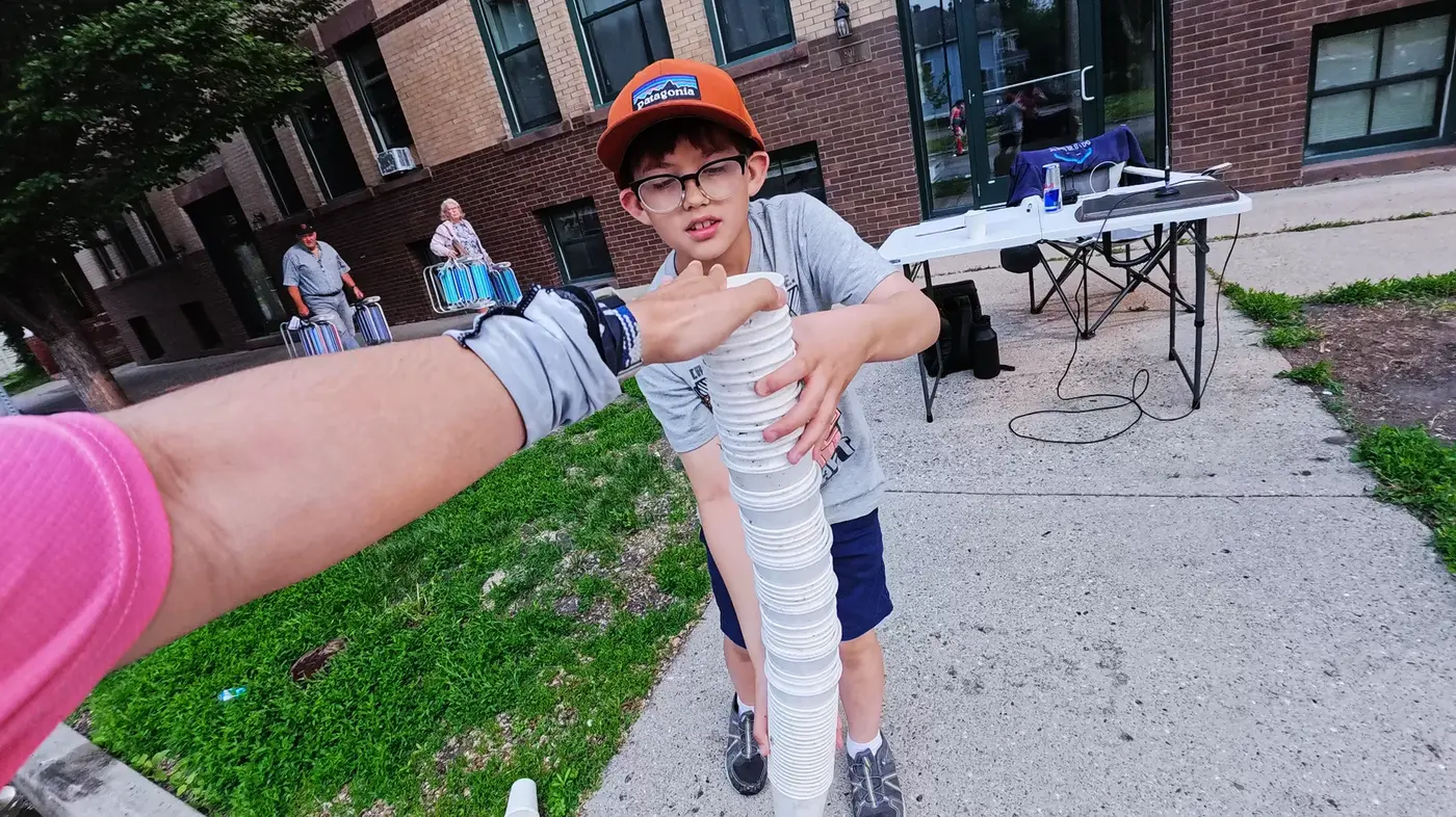 Tiny cup from a kid volunteer