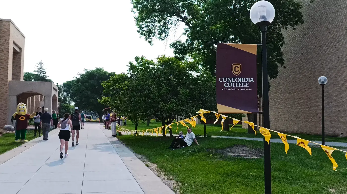 Concordia College sign on campus