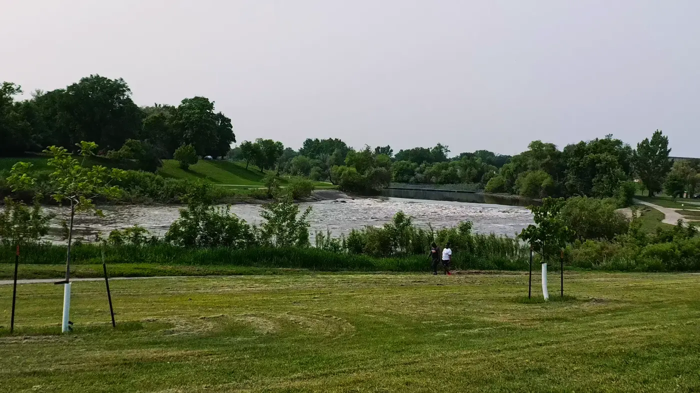 Red River bend beside the course
