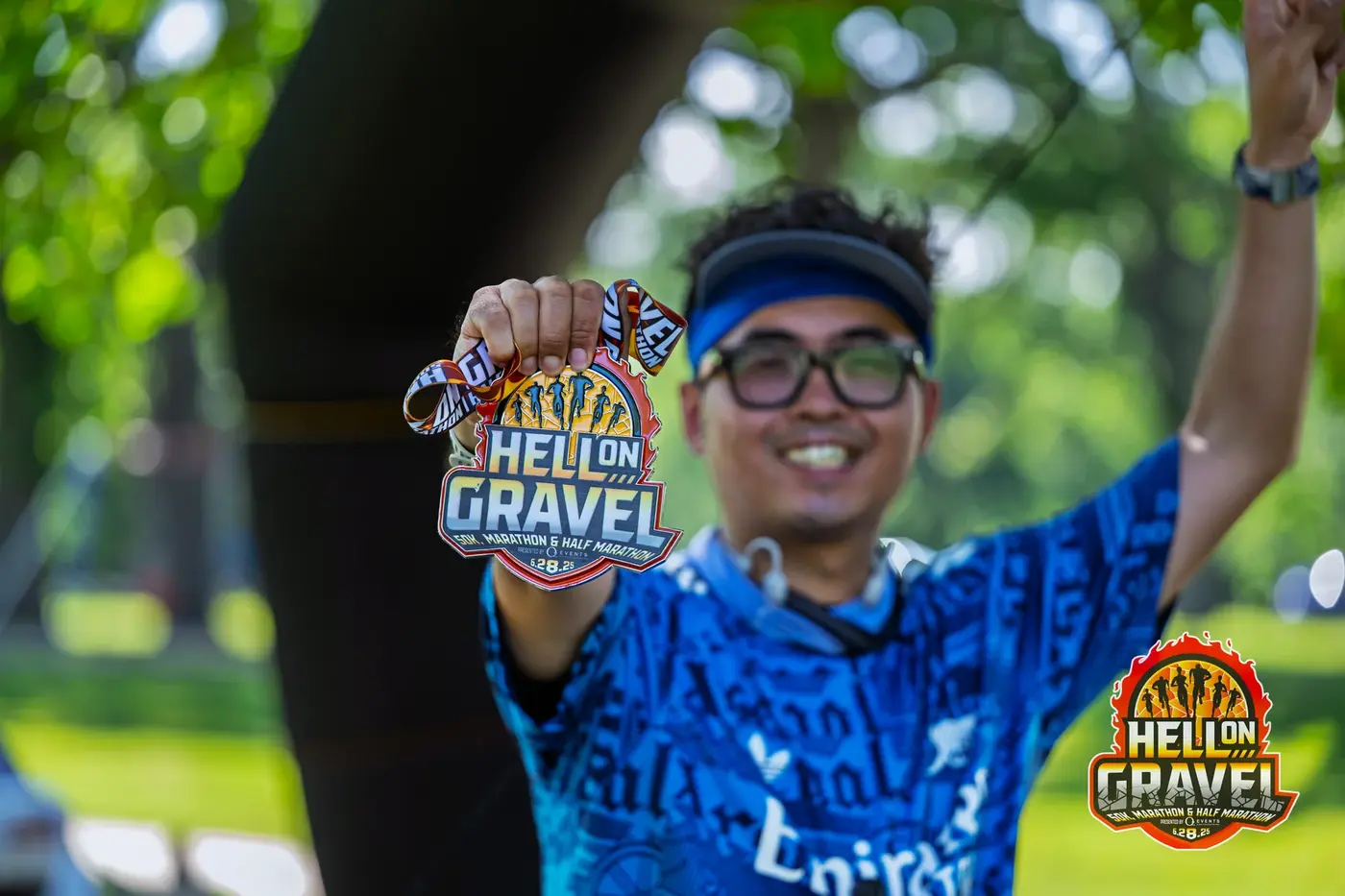 Medal close-up after the gravel win