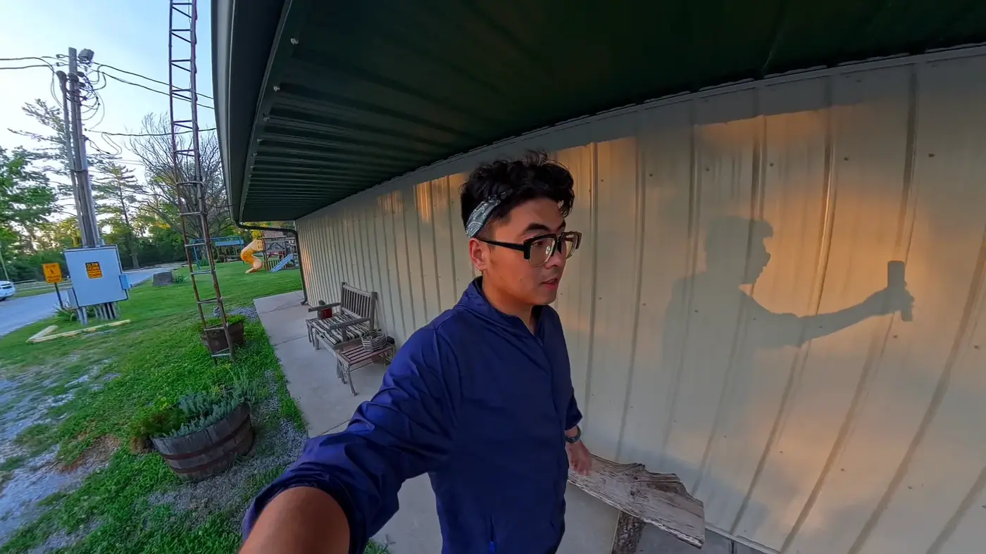 Shadow selfie under the overpass
