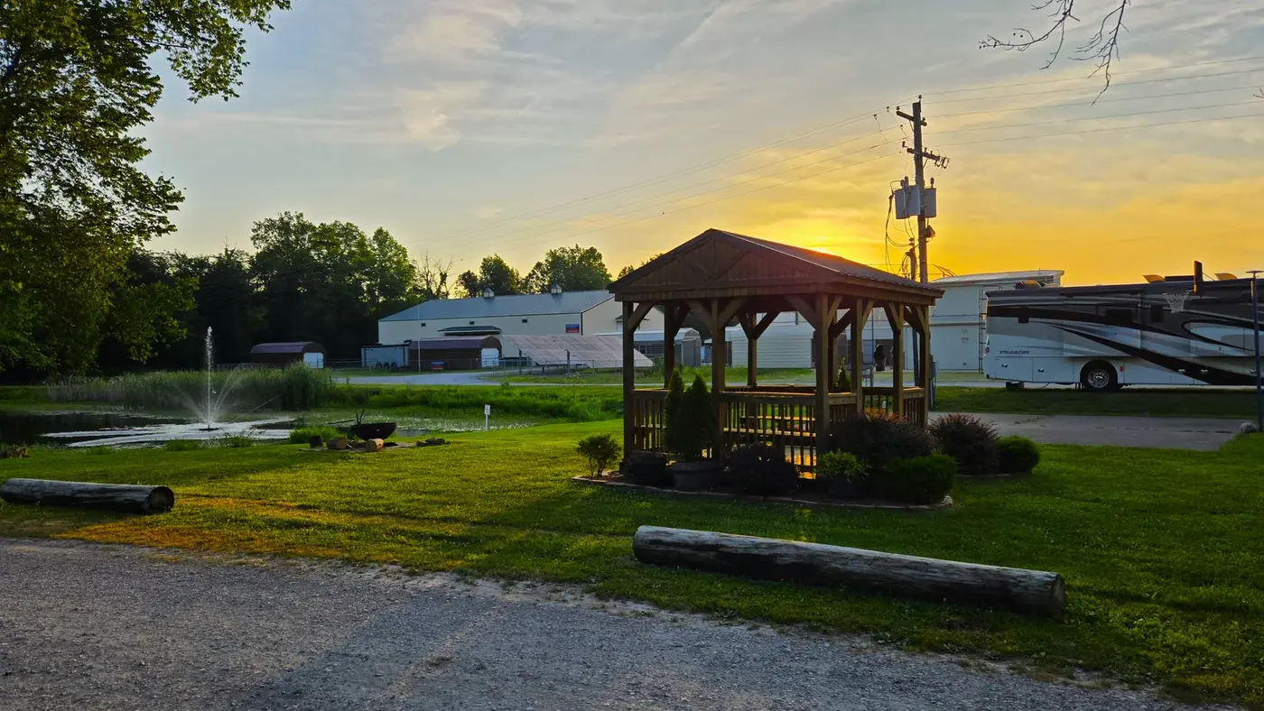 Golden RV park evening