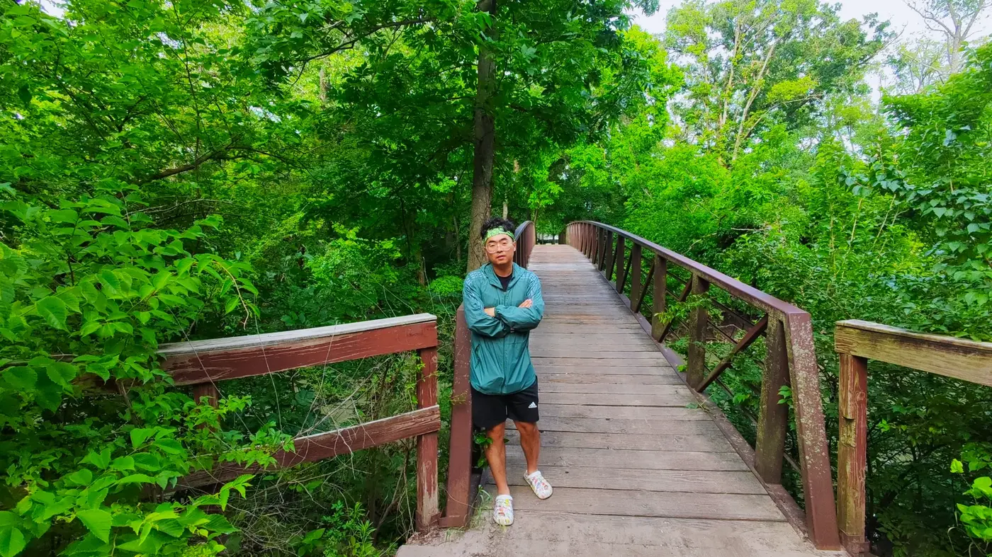 Bridge portrait in the park