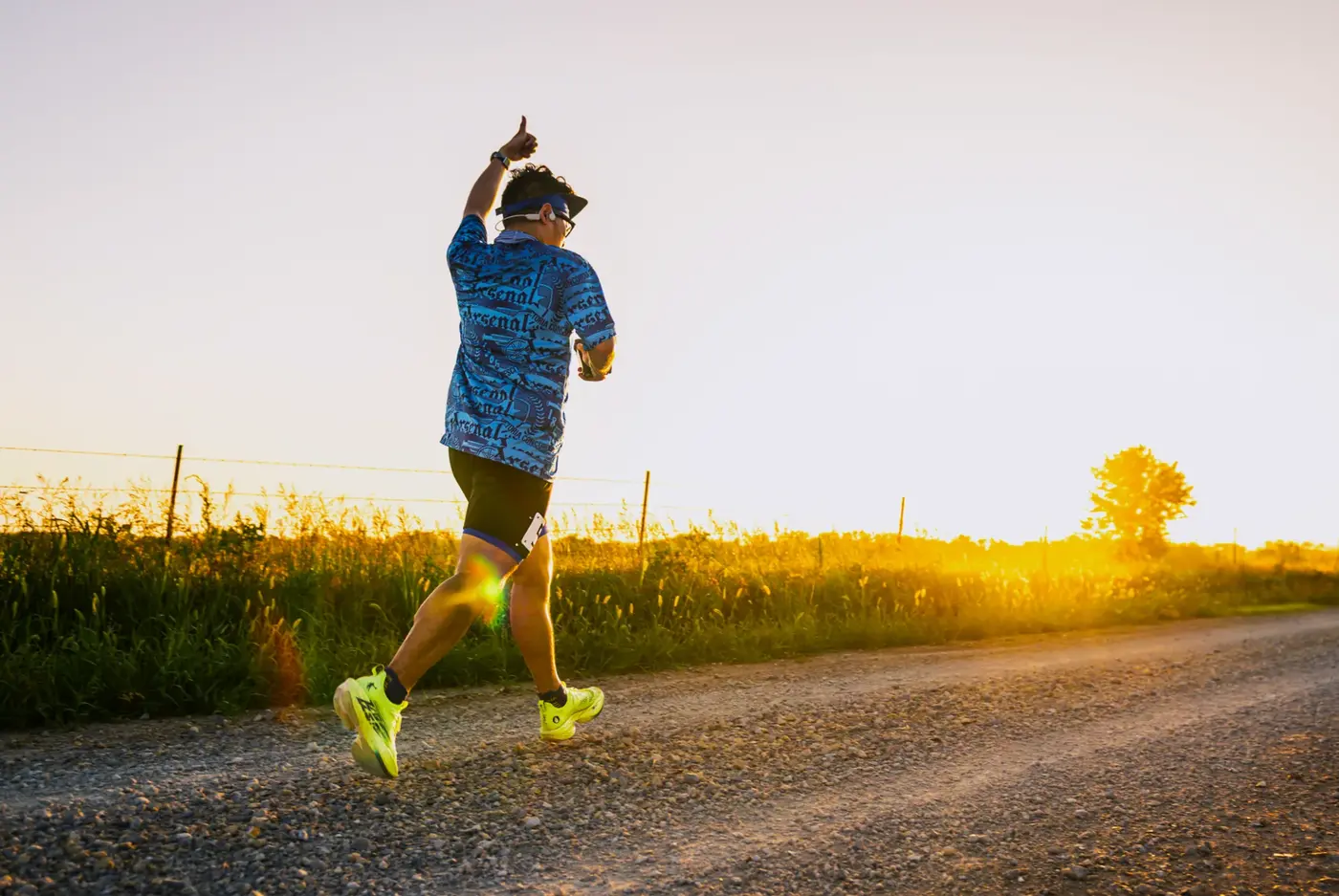 Golden official backlit running shot