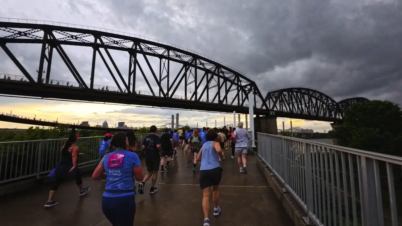 Big Four Bridge at dusk during the 5K