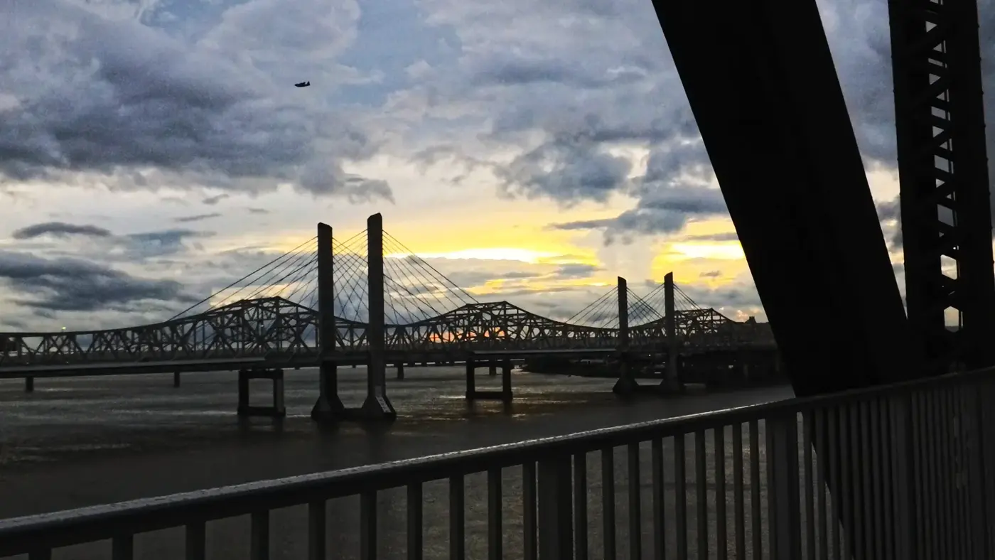 Ohio River sunset from the bridge