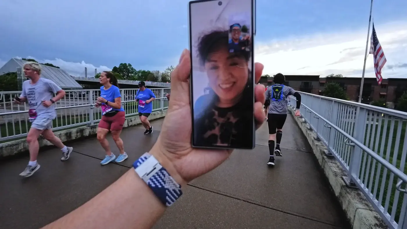 Video call on the bridge during the 5K